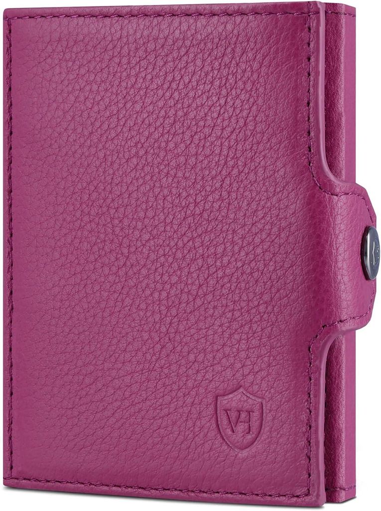 Slim Wallet mit XXL Münzfach und RFID Schutz aus Echtleder Mini Geldbörse für Damen und Herren Kartenetui Portemonnaie Kompakt