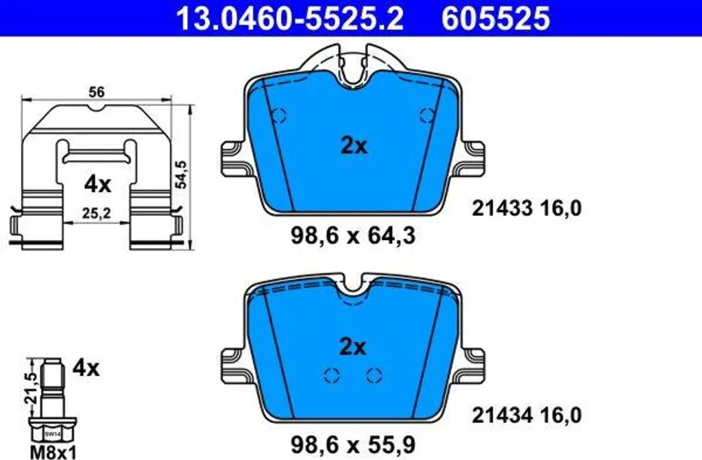 Jeu de plaquettes de frein à disque ATE pour BMW Z4 G29 et Supra J29