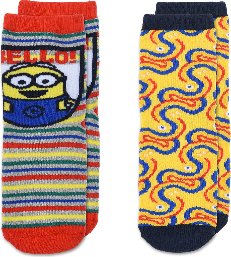 Minions Kinder Jungen Socken 1 Paar Gumminoppen Stopper-Socken Strümpfe , Größe:23/26