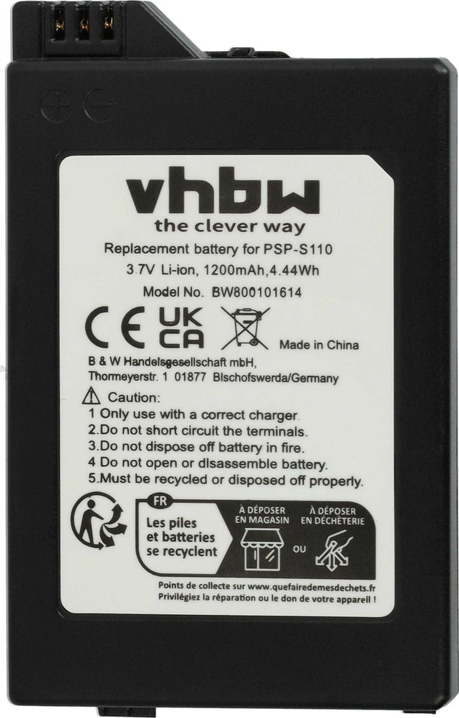vhbw Akku kompatibel mit Sony Playstation Portable Brite Produktbild 