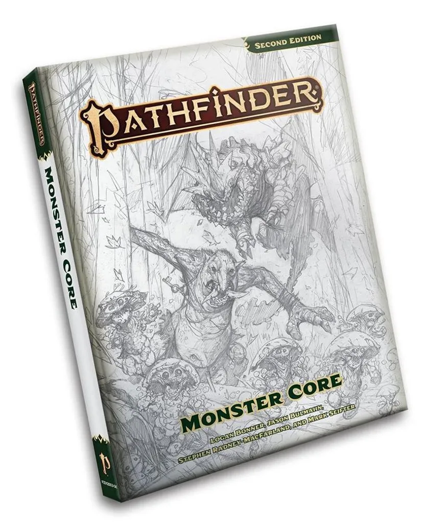 Pathfinder Monster Core P2 Édition Couverture Croquis avec Illustrations