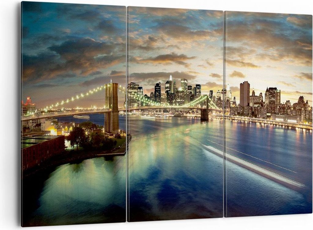 Bild auf Leinwand - Leinwandbild - Amerika Architektur New York - 165x110cm - Wand Bild - Wanddeko - Leinwanddruck - Bilder - Kunstdruck - Wanddeko...