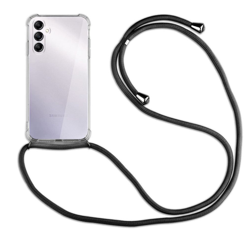 Handykette für Samsung Galaxy A14 Handyhülle mit Band Case Hülle mit Kordel Hand Schwarz