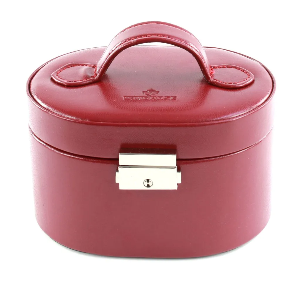 WINDROSE Scatola Gioielli Merino Red: Custodia Lusso con Specchio