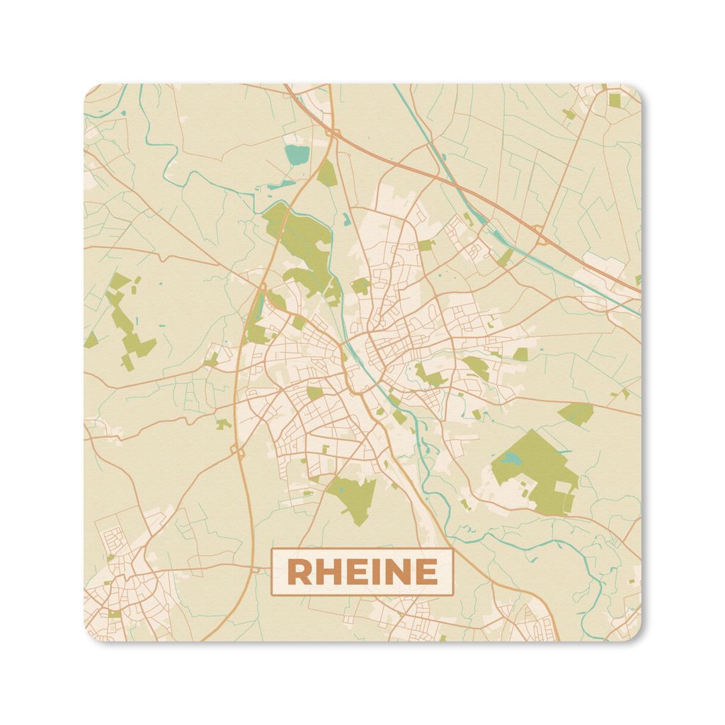 MuchoWow Mauspad Mousepad Karte - Rheine - Vintage - Stadtplan 30x30 cm - Mousepads - Maus Mat - Pad - Mausunterlage - Gaming
