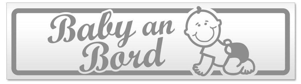 Kiwistar - Autoaufkleber - Grau - 60 x 16 cm - Baby an Bord mit Baby - Hinweis Aufkleber Sticker für Auto, Kfz, Fahrrad, PKW, LKW
