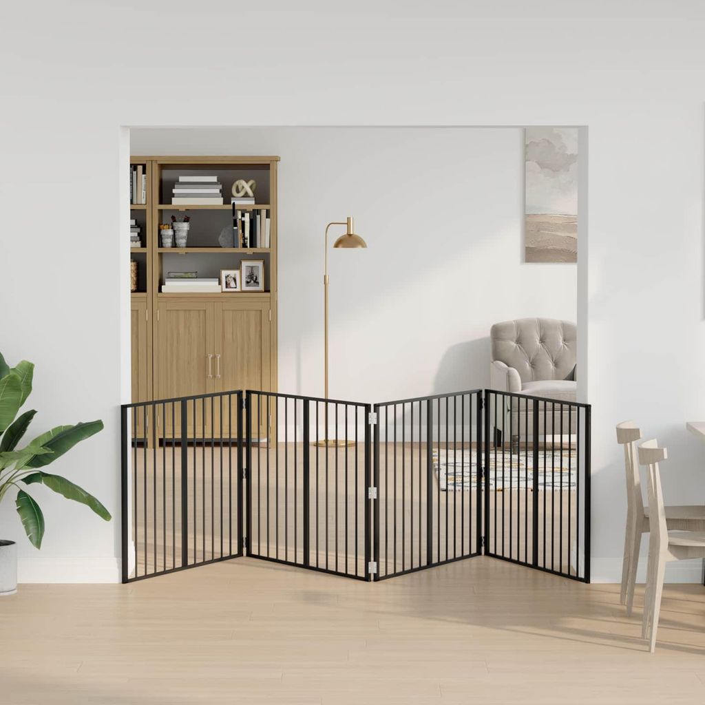Möbel Hundetor 4 pcs Schwarz 100 x 80 cm Verzinkter Stahl - Sonstiges Hundezubehör CC3191