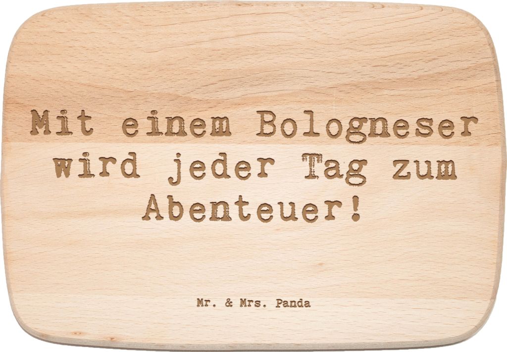 Mr. & Mrs. Panda Schneidebrett Holz Spruch Bologneser Abenteuer - Transparent - Geschenk, Hunde für Familien, jausenbrett, Hund, schneidbrett, Hun...