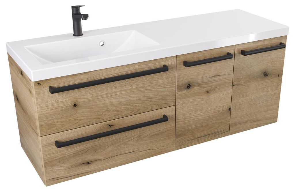ATHD 120 cm SD Wandhängender Waschtisch links mit Produktbild 