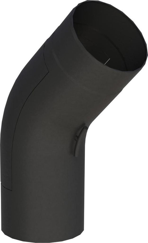 Ø 150 mm Ofenrohr Bogen 45° gezogen - mit Tür - schwarz