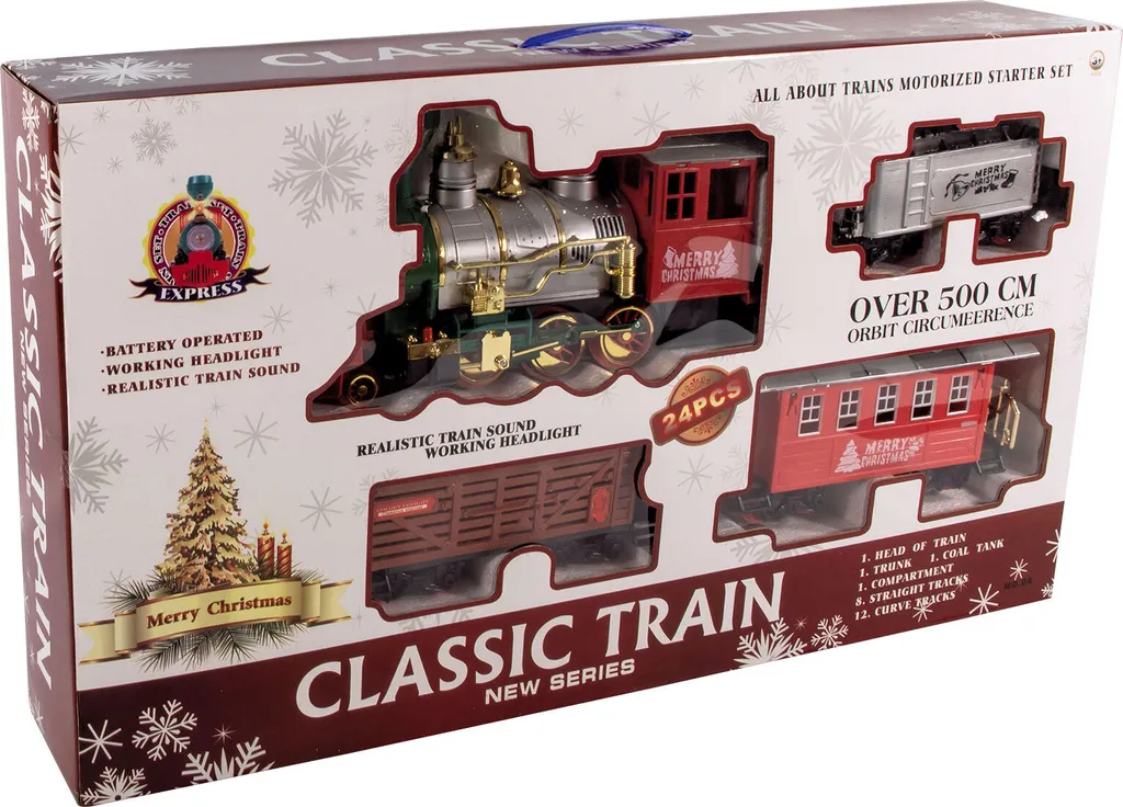 Train de Noël XXL circuit géant 500 cm pour une décoration de sapin magique