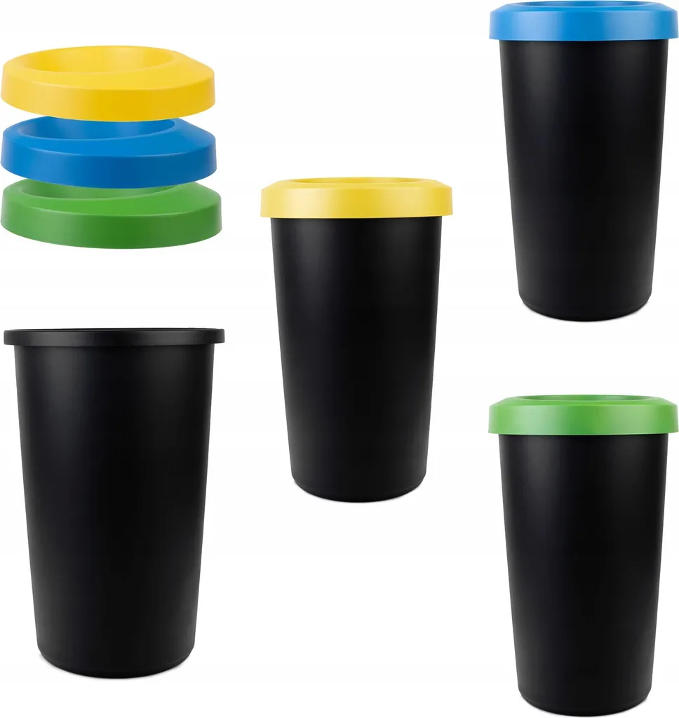 Lot de 3 poubelles modulables 25L KADAX - Système de tri compact - 7