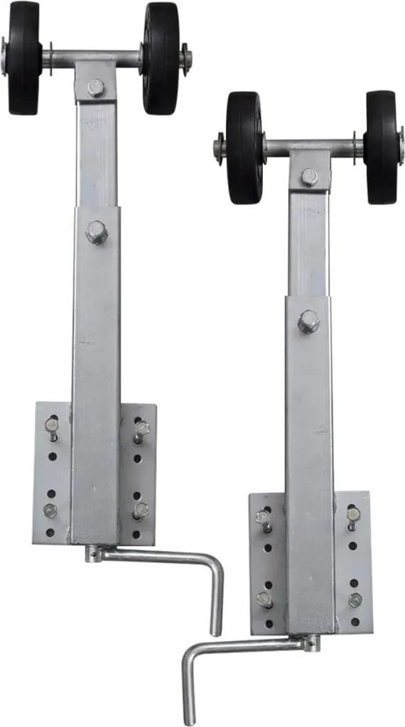 Chandelles de Remorque Nautique avec Doubles Roues Ajustables 2 Pcs