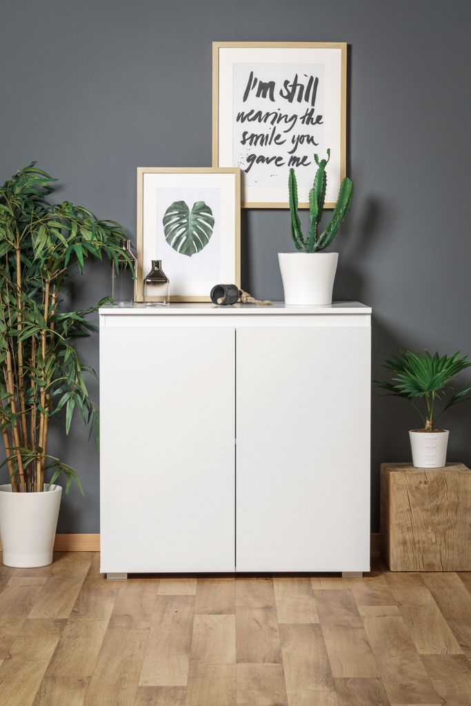Kommode BLANC 2-türig weiß 80x80 cm Produktbild 