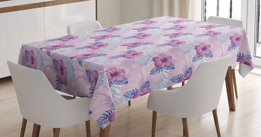 Tovaglia Rettangolare ABAKUHAUS Orchidee Viola - 140x170 cm Lavabile