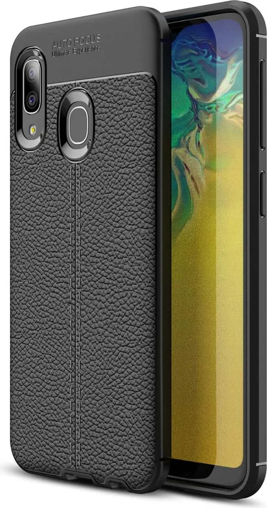 Custodia Cadorabo Samsung Galaxy A10e / A20e - Cover TPU Nero Similcuoio