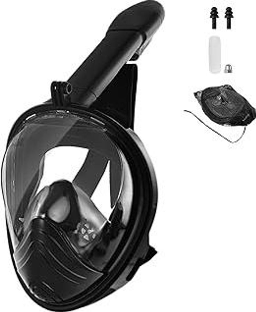 CNMTCCO Schnorchelmaske für Erwachsene, Tauchmaske Erwachsene mit Kamerahalterung, 180° Panoramablick, Anti-Beschlag, CO2-Sicher, Vollgesichtsmas...