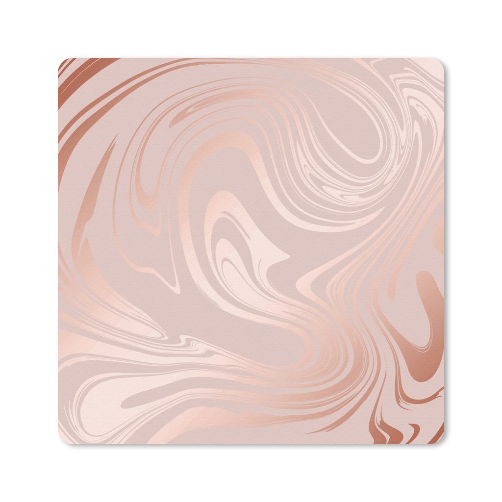 MuchoWow Mauspad Mousepad Marmor - Roségold - Luxus 20x20 cm - Mousepads - Maus Mat - Pad - Mausunterlage - Desk Mat - Bureauartikeln