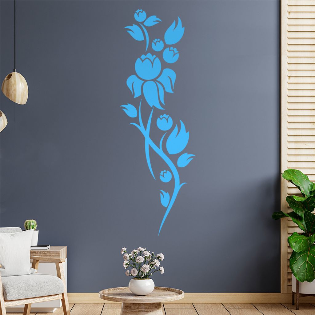 Schöne Blüten Ranke Wandtattoo in 6 Größen - Wandaufkleber Wall Sticker - Dekoration, Küche, Wohnzimmer, Schlafzimmer, Badezimmer