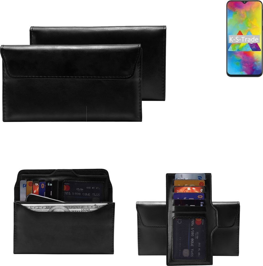 K-S-Trade Handy Hülle kompatibel mit Samsung Galaxy M20 Schutz Hülle Tasche Schutz Case Handytasche Kunstleder schwarz, 1x