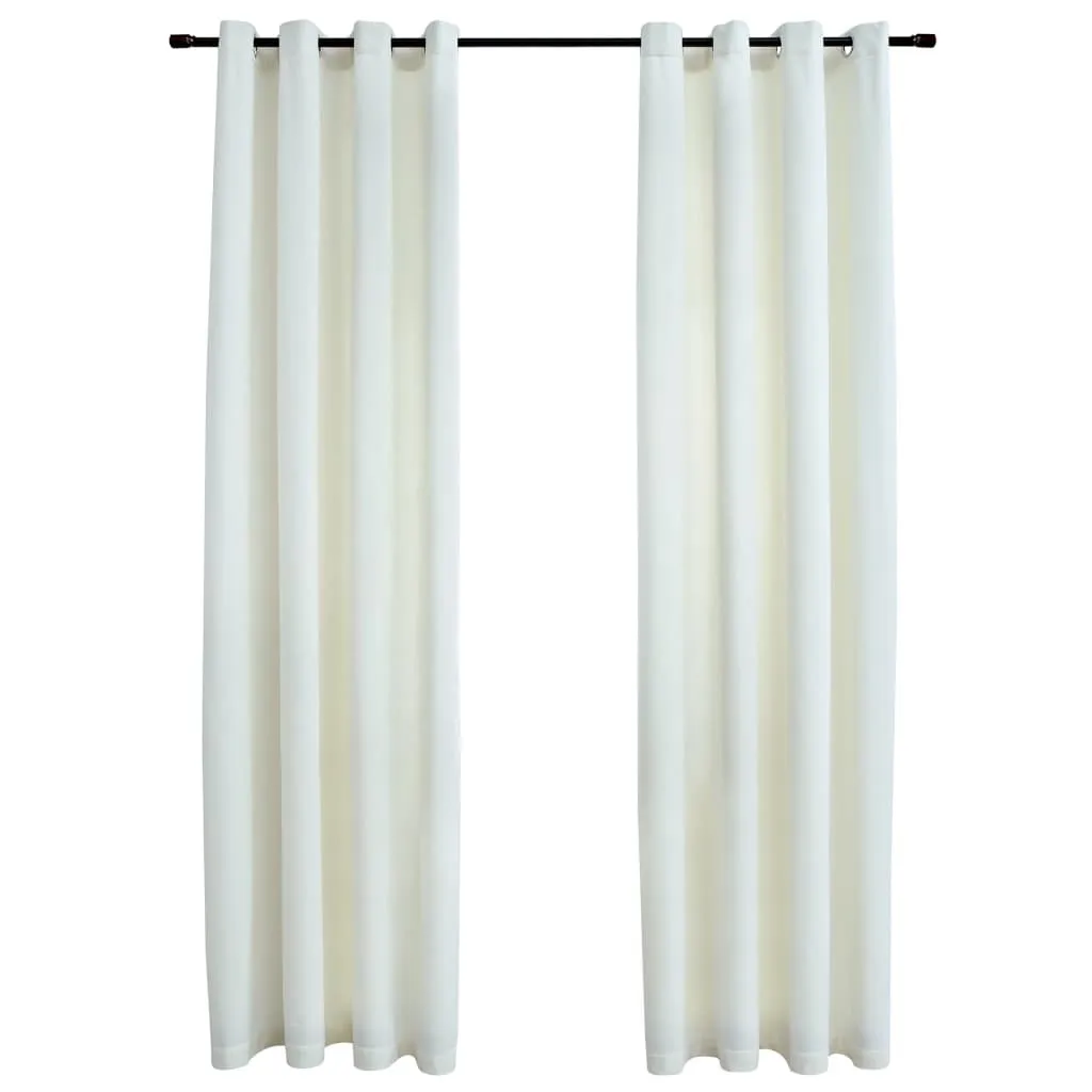 vidaXL Tende Oscuranti Velluto Crema 140x245 cm | Set 2 Pezzi Occhielli