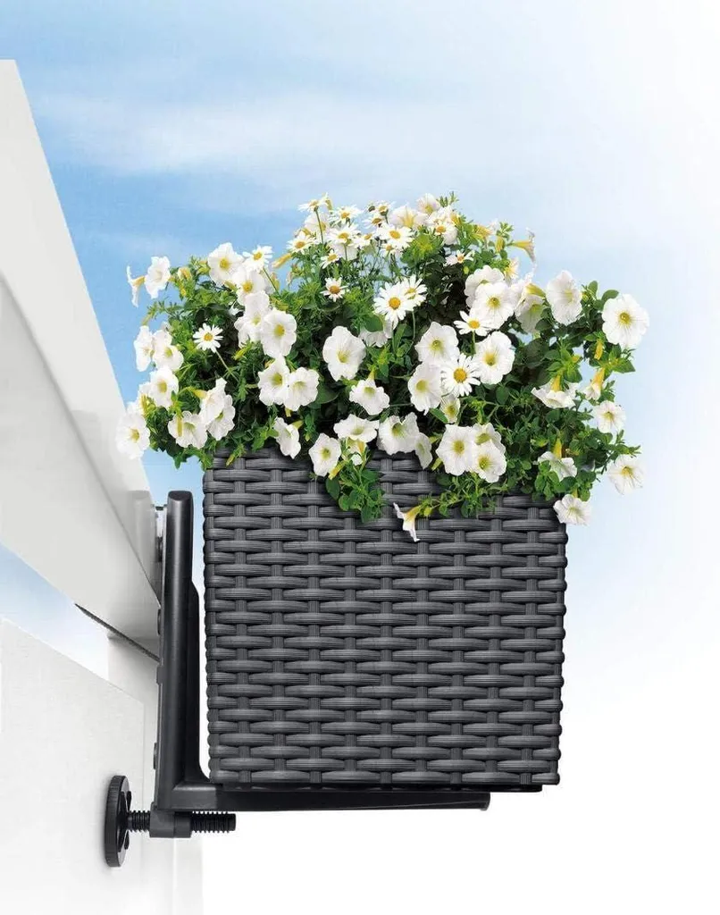 Paire de supports pour bac de balcon noirs 19033 - Fixations murales - 4