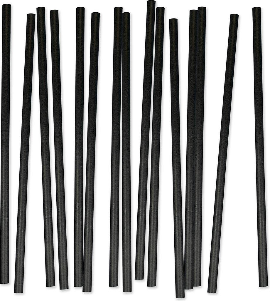 250 Stück Mehrweg Trinkhalme 240 x 8 mm schwarz - Produktbild 