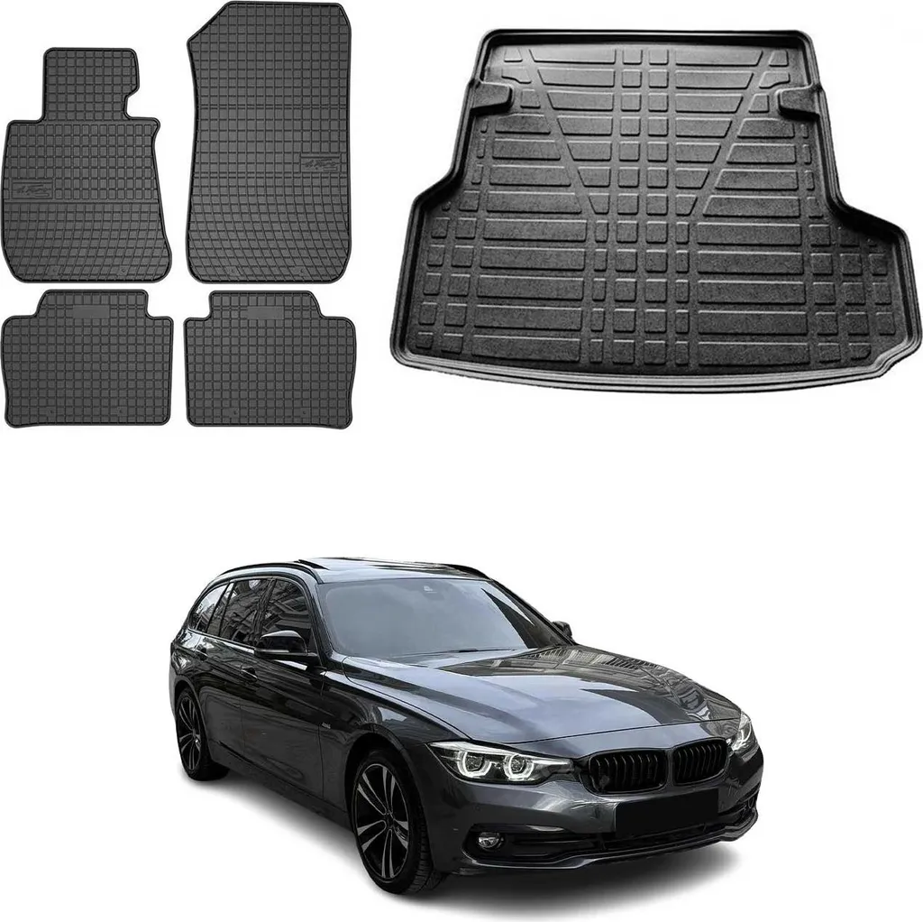 Tappetini Gomma TPE BMW Serie 3 F31 Touring 2014-19 + Vasca Baule