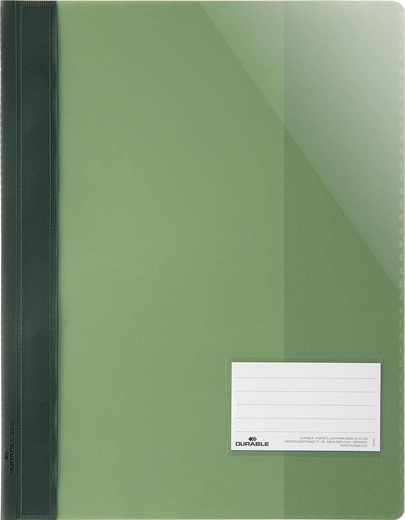 DURABLE Sichthefter A4+ Beschriftungsfenster 90x57 mm,269005 grün