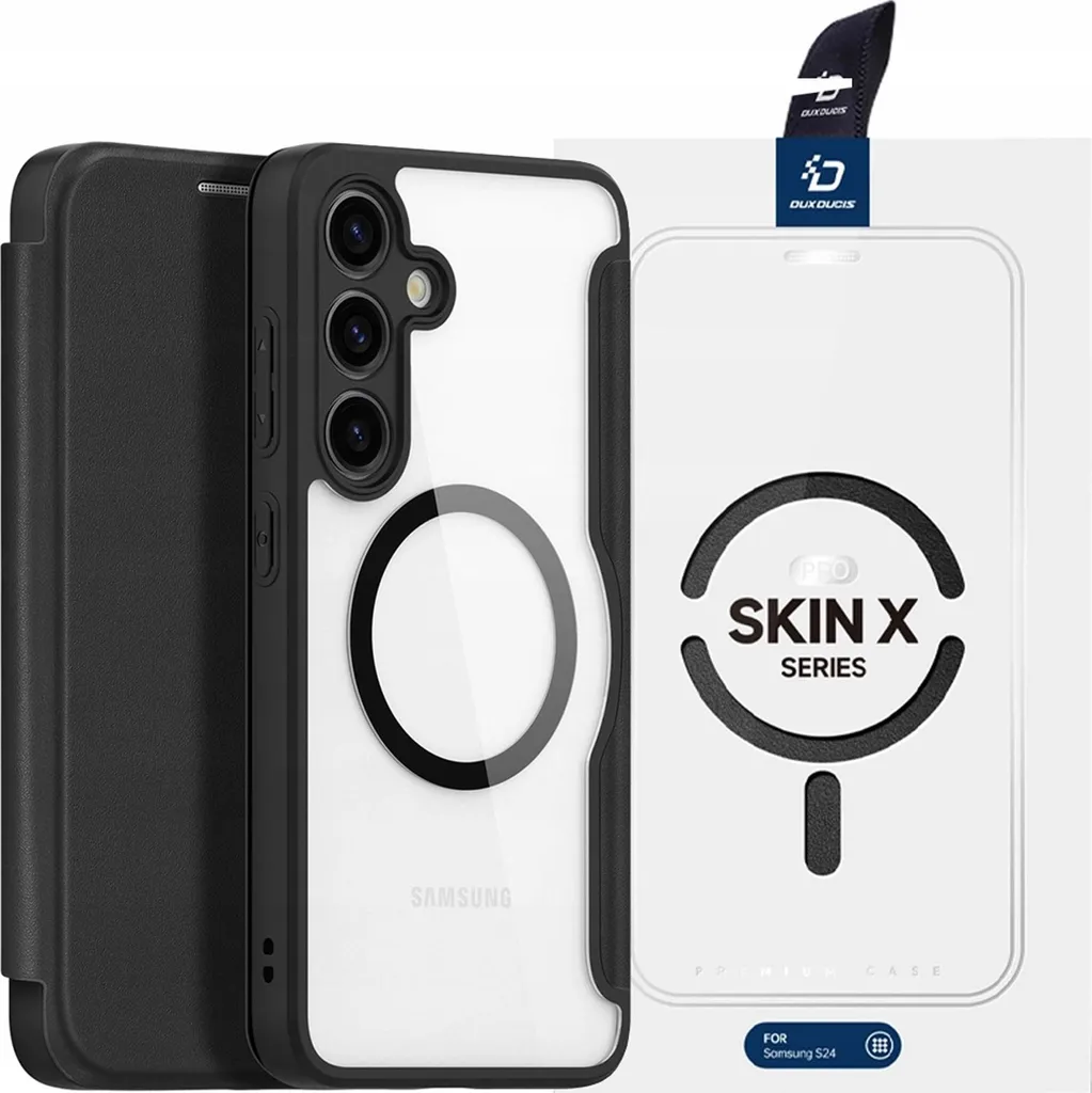 Dux Ducis Skin X Pro Samsung S24+ MagSafe - Custodia Pelle Nera