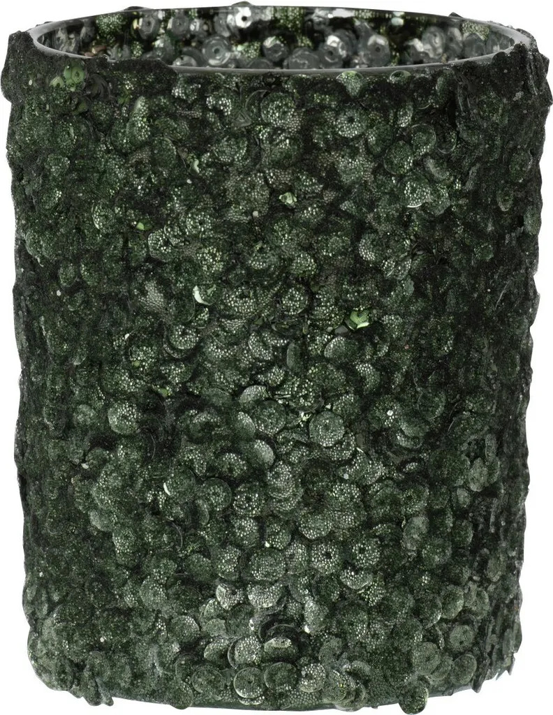 Porte-bougie Verre J-Line Sucre Vert Foncé 10cm - Fini la Lumière Crue