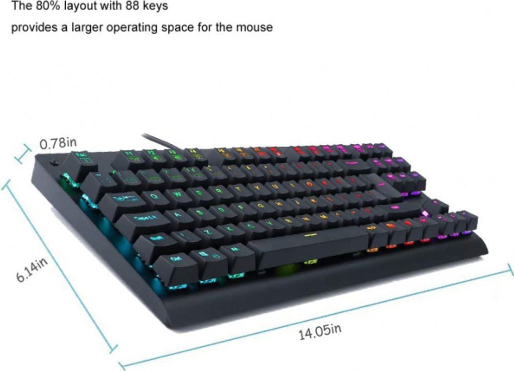 Gaming Mechanische USB Tastatur aus Aluminiumlegierung 88 Produktbild 3
