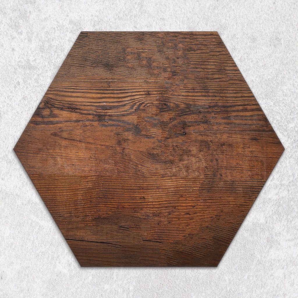 Glas-Herdabdeckplatten Glaskeramikkochfeld-Abdeckung Spritzschutz Glas hexagon 40 cm Dunkler Holzbrett