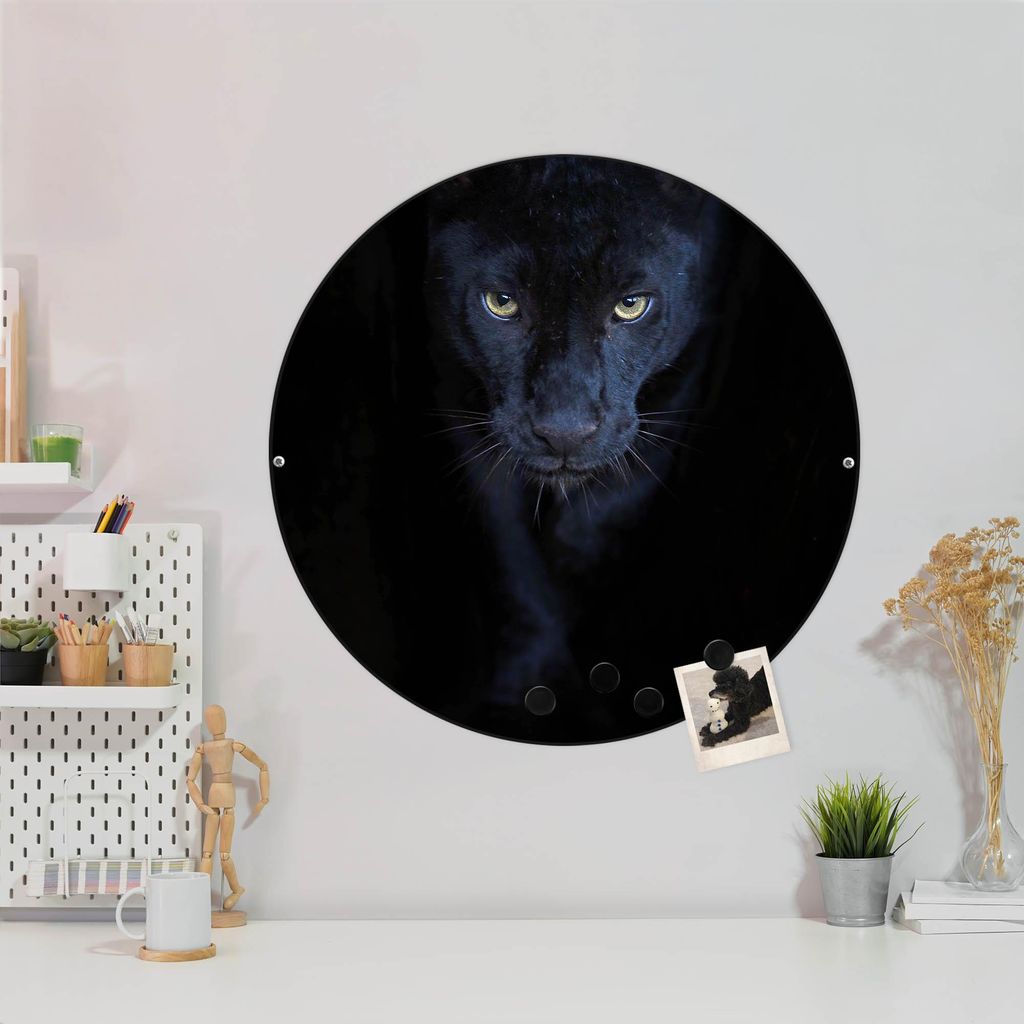 Design Stahlmagnettafel Schwarz Rund 47cm Nora