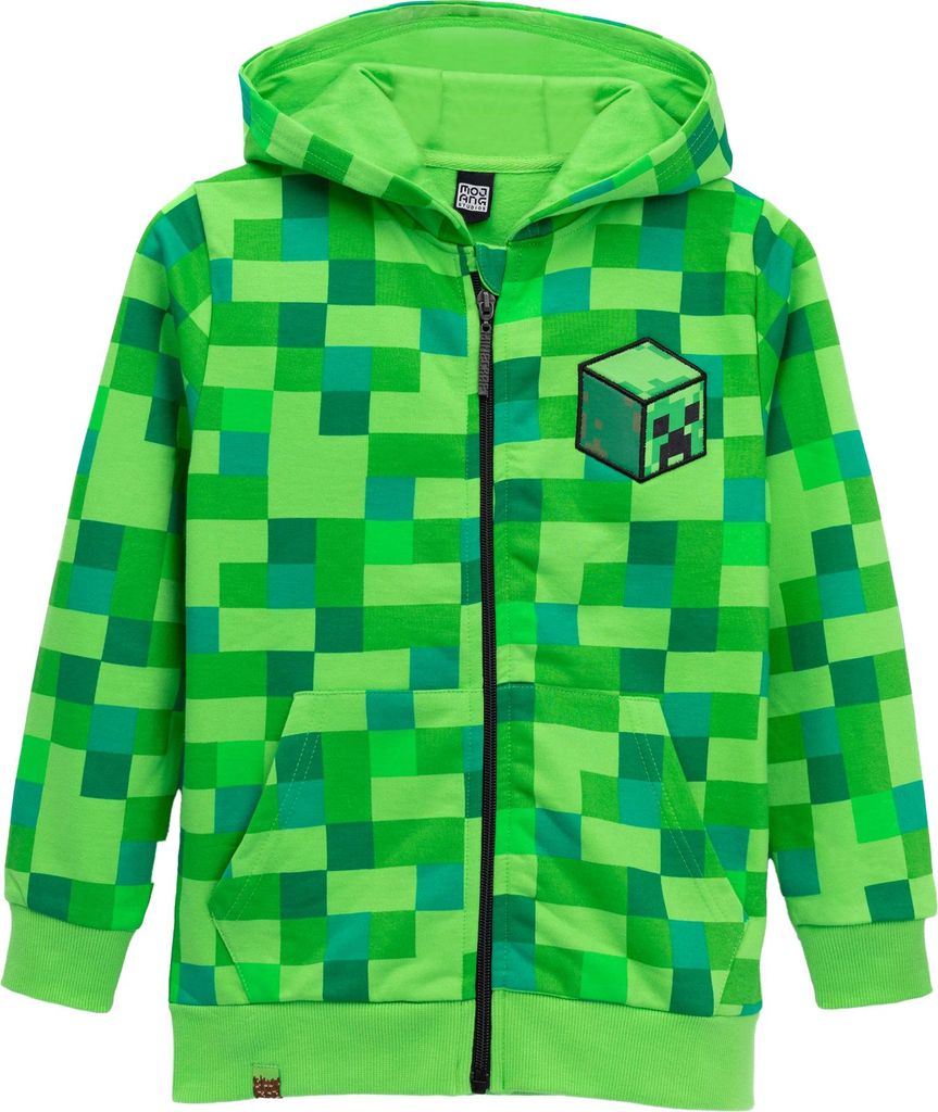 Minecraft - Hoodie mit durchgehendem Reißverschluss für Jungen NS8406 (146-152) (Grün)
