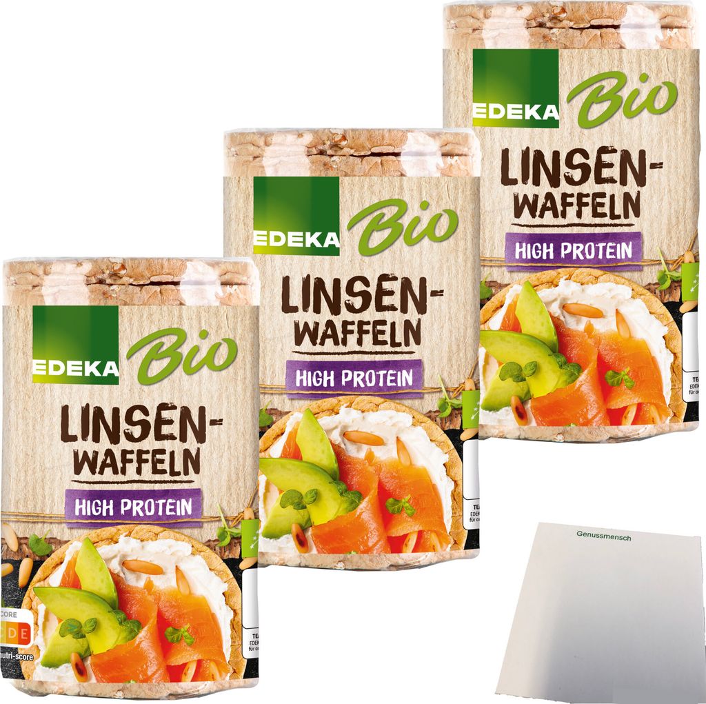 Edeka  Linsenwaffeln High Protein 3er Pack (3x90g Packung) Produktbild 