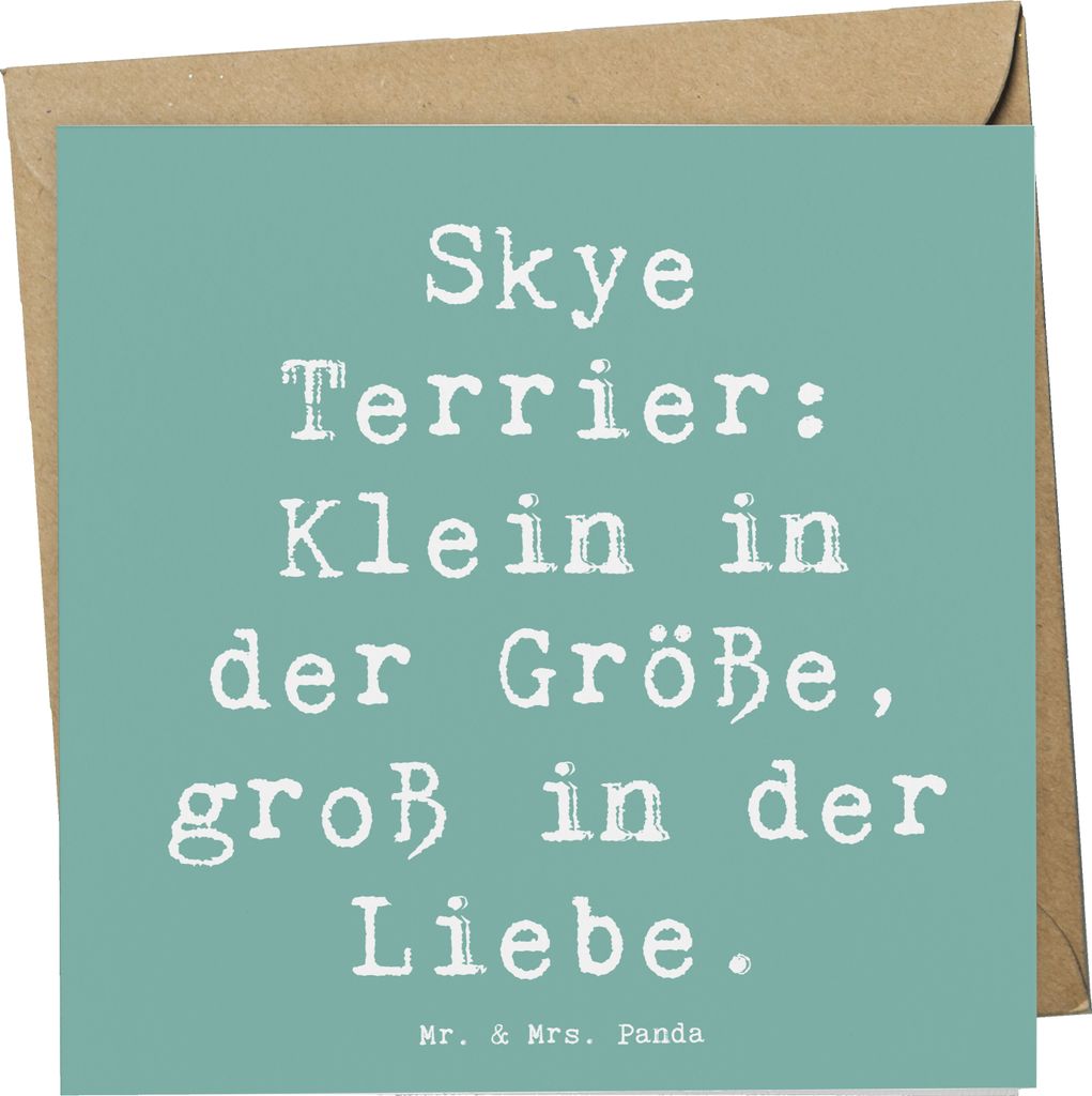 Mr. & Mrs. Panda Glückwunschkarte Spruch Skye Terrier Liebe - Meeresbrise - Geschenk, Hunderassen Vielfalt, Familienhund, Hund, Hunderasse, anlass...