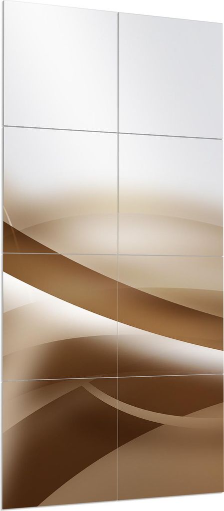 DEQORI Wandspiegel Puzzle 60x120 cm 'Braun in Bewegung' Spiegel Ganzkörperspiegel