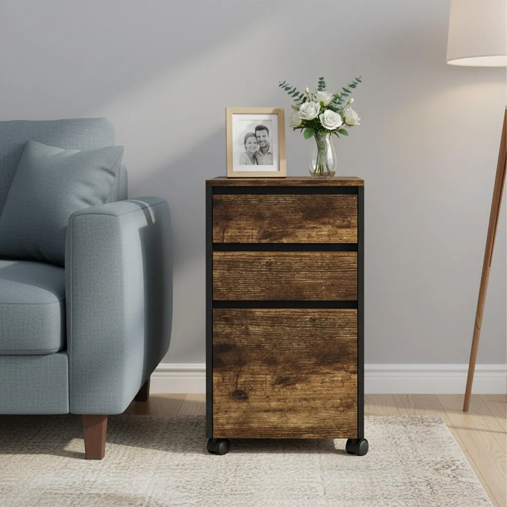piedistallo mobile relaxdays con 3 cassetti - 3