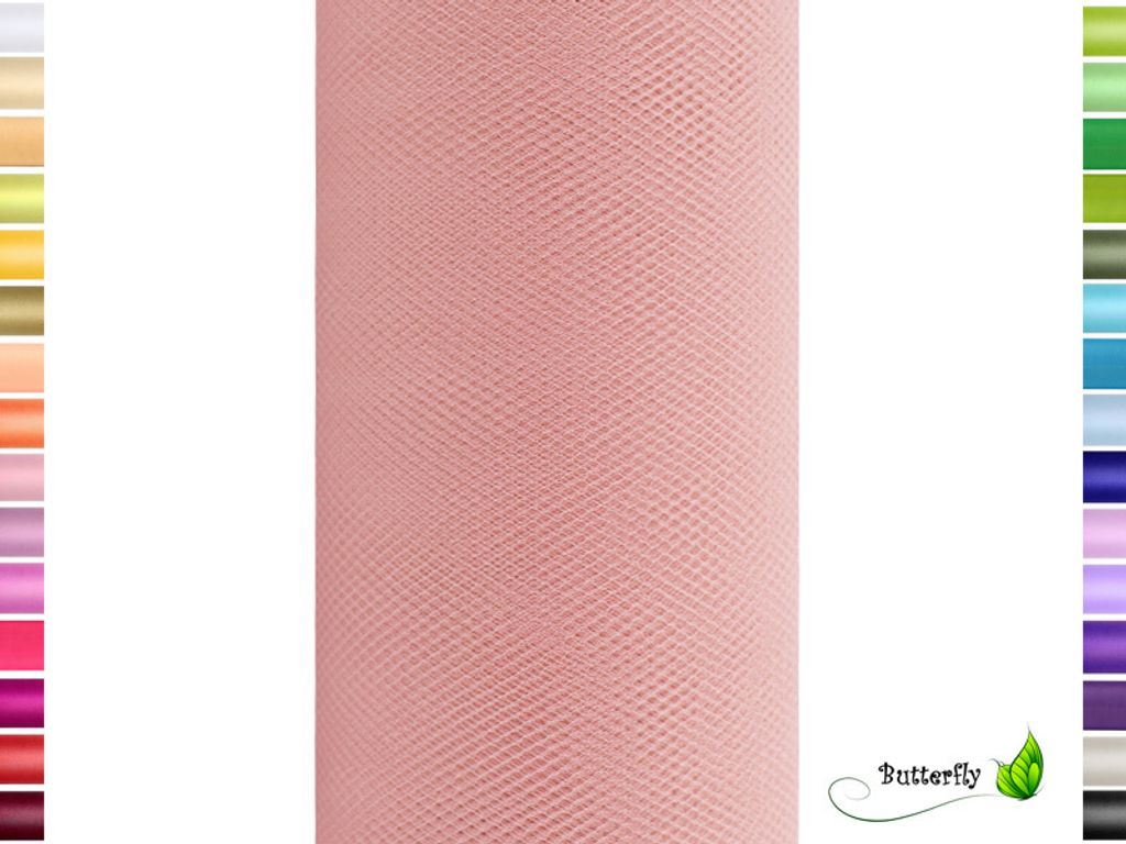 9m Rolle Tüll 15cm, Farbauswahl:altrosa 158 Produktbild 