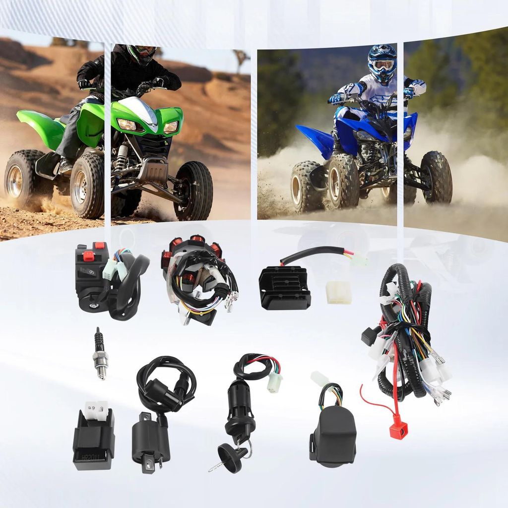 Kabelbaum für ATV/Quad - Kompletter Kabelsatz 125–250 ccm - 6 V - Schwarz