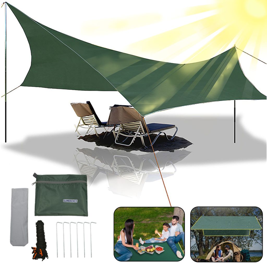 Tarp Wasserdicht Sonnensegel Hängematte Outdoor Camping Zelt Plane Zeltstangen. 
