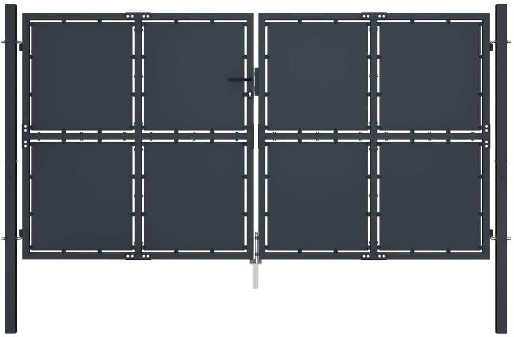 CLORIS Gartentor Stahl 300 x 175 cm Anthrazit, 74,6 kg