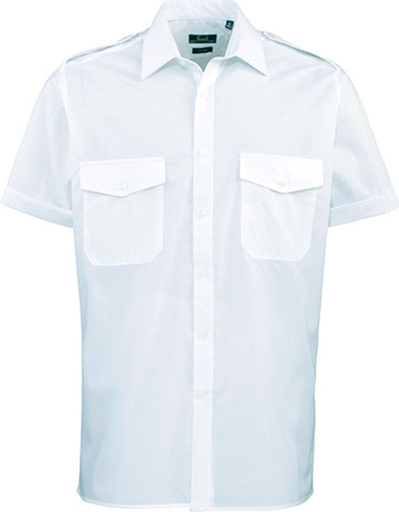 Premier Workwear Herren Piloten Hemd kurzarm PR212 light blue 41 (16)