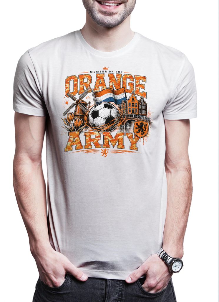 Urban Backwoods Orange Army 5, Herren T-Shirt, Farbe: Weiß, Größe: XL