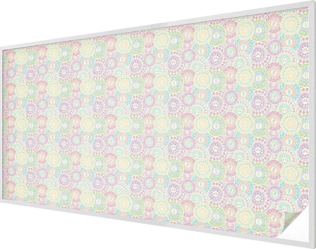 Buntglas Fensterfolie – 116x200 cm – Stained-Glass Design – blickdichte dekorative Sichtschutzfolie – selbstklebend, UV-Schutz – Bunte Ma...