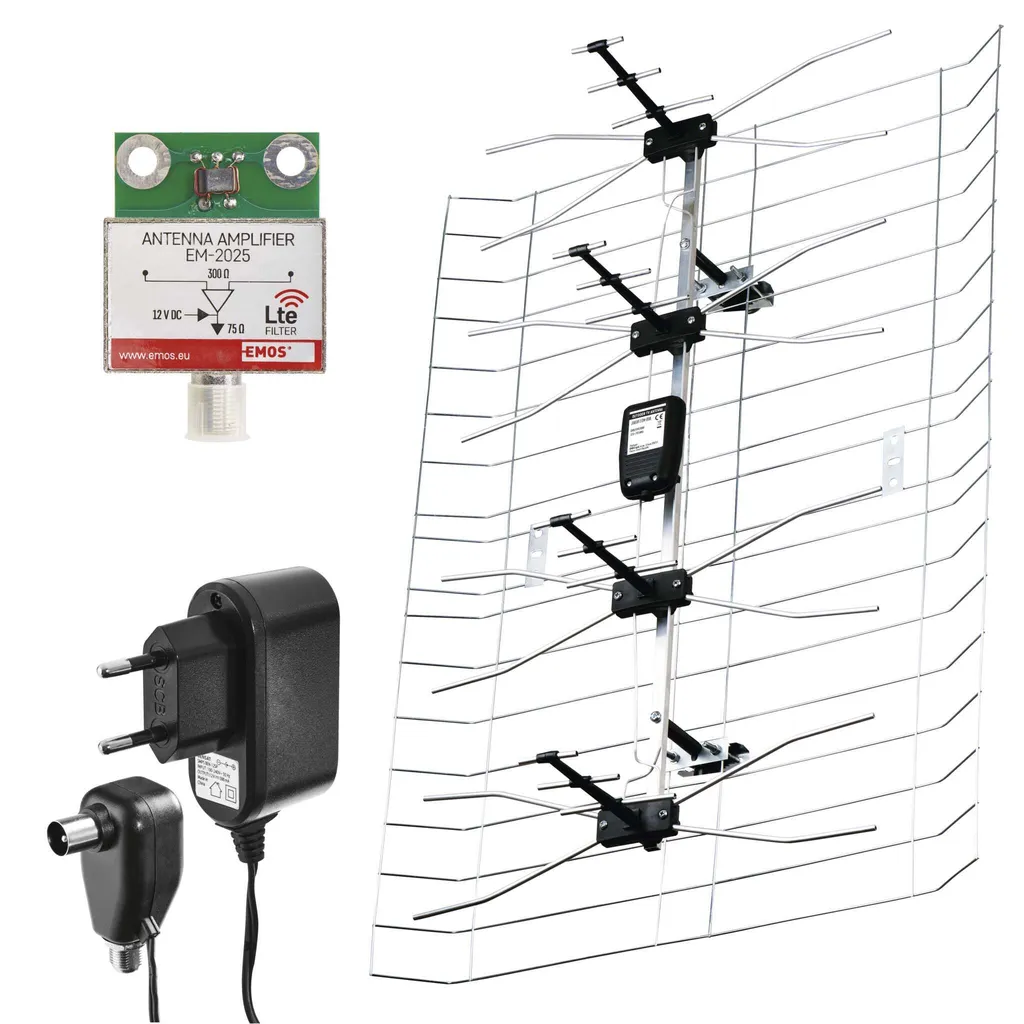 Antenna TV EMOS ASP-25 Esterna: Guadagno 25-37dB DVB-T2 Full HD