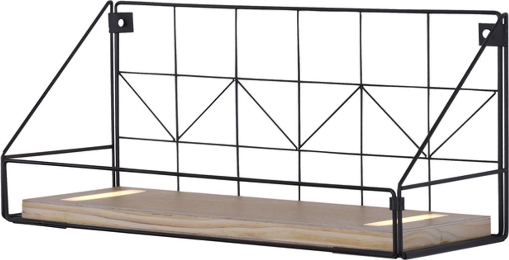 JUST LIGHT LED Wandleuchte Regal Holz Wandboard mit Schnurschalter Wohnzimmer, Esszimmer, Schlafzimmer, Küche, Büro, Flur, Kinderzimmer 15276-18,...