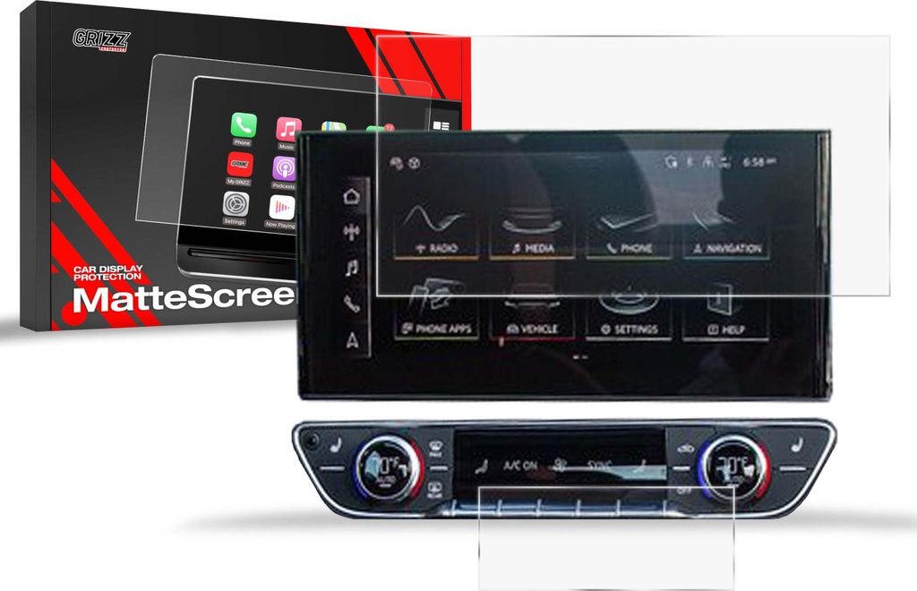 Matte Autodisplayfolie 2in1 für Audi A5 B9 10,1" (2020-2024), Grizz Protector