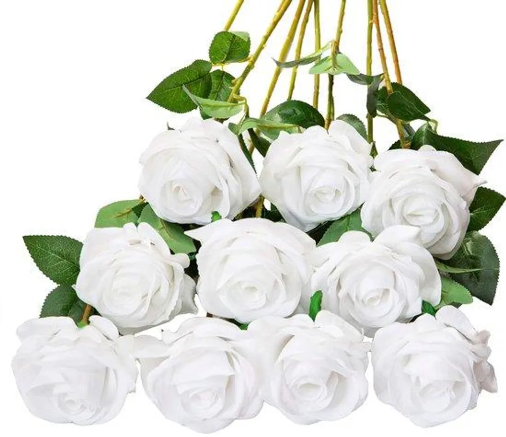Fleurs en soie ultra réalistes lot de 10 tiges de 54 cm aspect naturel